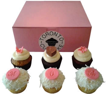 A half dozen Mothers Day cupcakes from Toronto Cupcakes A half dozen Mother's Day cupcakes from Toronto Cupcakes