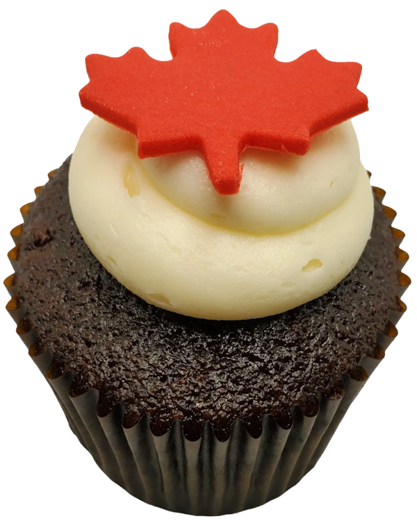 Canada Day Toronto Cupcakes Canada Day - Red velvet with vanilla frosting and fondant maple leaf