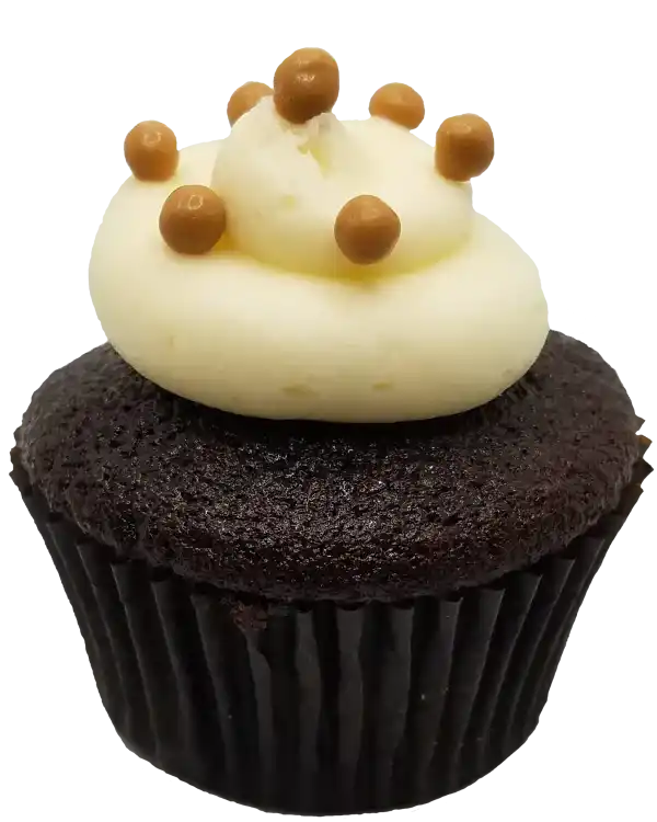 Chocolate Caramel Cupcake Toronto Cupcakes Chocolate Caramel cupcake with Dulce de leche filling and caramel crisp pearls