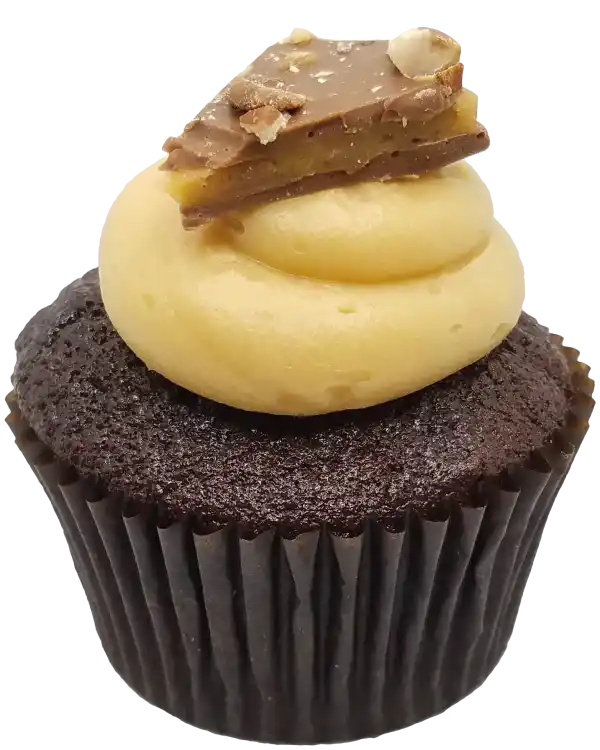 Chocolate Caramel II Cupcake Toronto Cupcakes Chocolate Caramel II cupcake with caramel-infused icing and chocolate-covered brittle