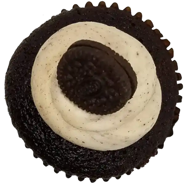 Chocolate Oreo top view Top view of Chocolate Oreo cupcake
