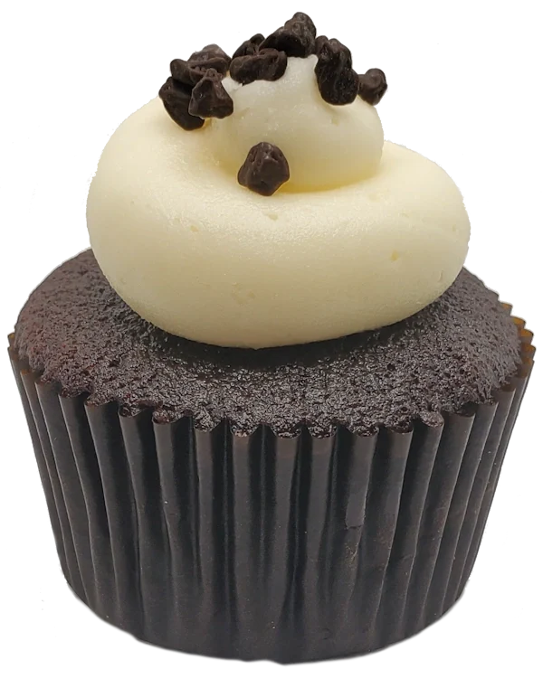 Chocolate Vanilla Chocolate Ganache Cupcake Toronto Cupcakes Chocolate Vanilla Chocolate Ganache cupcake with vanilla frosting and chocolate rocks