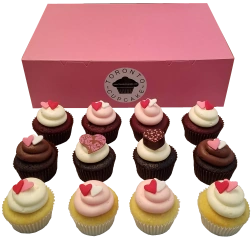 Valentine's Day Toronto Cupcakes Valentine's Day cupcake with a heart-shaped chocolate truffle