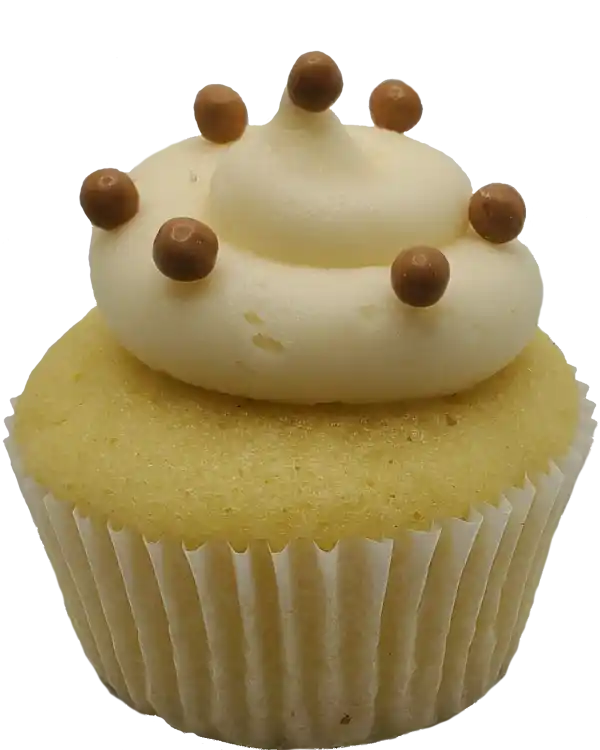 Vanilla Caramel Cupcake Toronto Cupcakes Vanilla Caramel cupcake with Dulce de leche filling and caramel crisp pearls