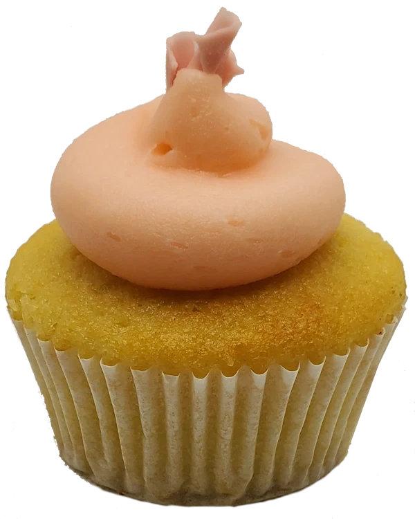 Vanilla Strawberry Cupcake Toronto Cupcakes Vanilla Strawberry cupcake with strawberry frosting and pink chocolate curls